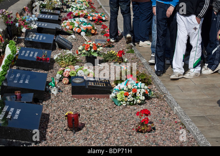 Les tombes des grévistes de la faim, Milltown Cemetery, Falls Road, Belfast, en Irlande du Nord Banque D'Images