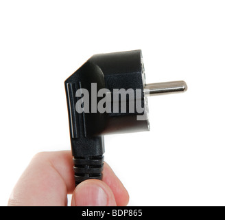 La tenue d'alimentation secteur, isolé sur fond blanc Banque D'Images