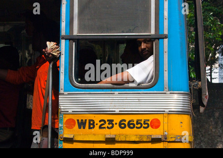 Le bus de Calcutta, Inde Banque D'Images