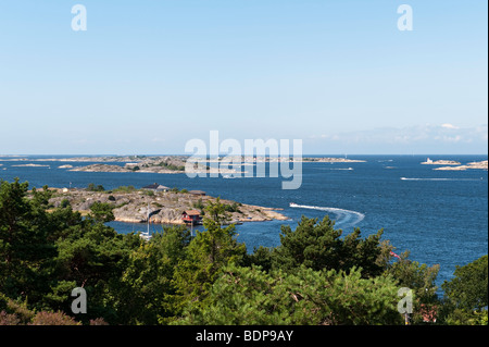 La vue de l'île de Søndre Sandøy, Norvège, une des îles Hvaler au sud d'Oslo près de la côte suédoise Banque D'Images