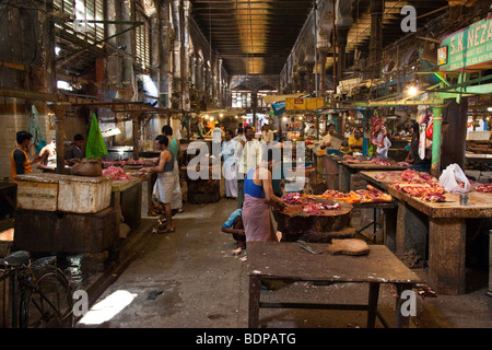 Marché de la viande à l'intérieur du marché de Calcutta Inde Hogg Banque D'Images