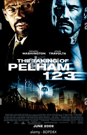 La prise de la Pelham 123 Année 2009 Réalisateur Tony Scott Denzel Washington, John Travolta Film poster (USA) remake de Banque D'Images