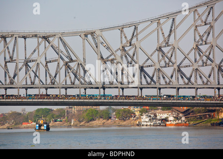 Howrah Bridge de Calcutta, Inde Banque D'Images