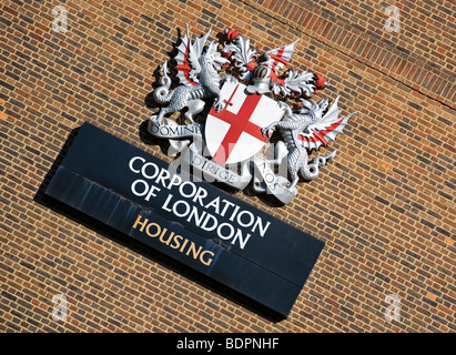 Corporation of London city housing sign Banque D'Images