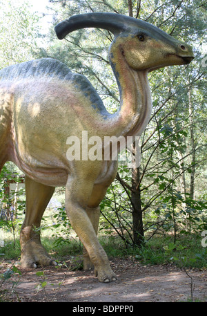 Parasaurolophus, Parc Préhistorique Nowiny), Pologne, 2009, réplique taille réelle Banque D'Images