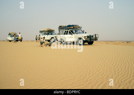 La Mauritanie, quatre roues motrices Banque D'Images