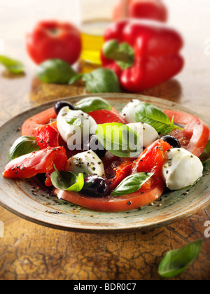 Mozerella Buffalo salade de tomates et Banque D'Images