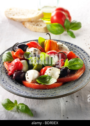 Mozerella Buffalo salade de tomates et Banque D'Images