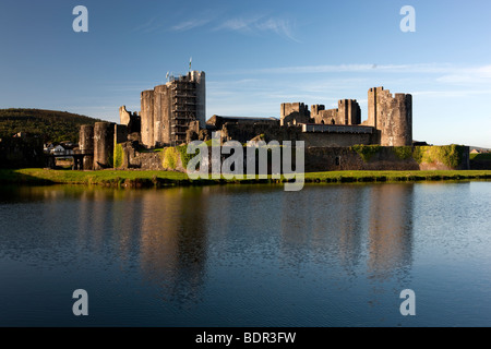 Château de Caerphilly, Glamorgan, Pays de Galles, Royaume-Uni Banque D'Images