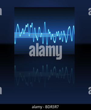 Grande image d'un système électronique sine wave son ou audio Banque D'Images