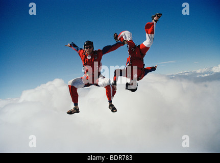 Deux cavaliers parachutistes de la Suède. Banque D'Images