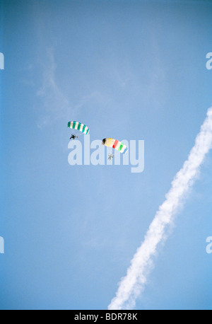 Deux cavaliers parachutistes de la Suède. Banque D'Images