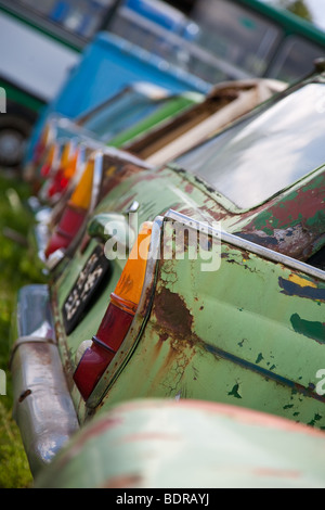 Old rusty voitures russe Moskvitch Banque D'Images