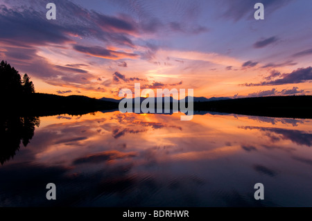 Abendstimmung une einem voir, jaemtland, Schweden, soir à un lac à l'humeur, la Suède Banque D'Images