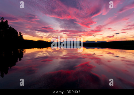 Abendstimmung une einem voir, jaemtland, Schweden, soir à un lac à l'humeur, la Suède Banque D'Images