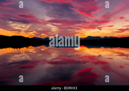 Abendstimmung une einem voir, jaemtland, Schweden, soir à un lac à l'humeur, la Suède Banque D'Images