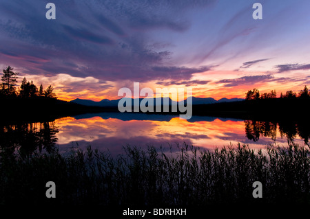 Abendstimmung une einem voir, jaemtland, Schweden, soir à un lac à l'humeur, la Suède Banque D'Images