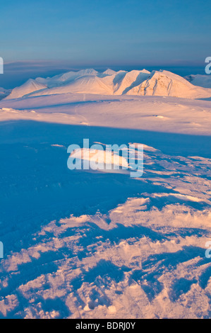 Massif de l'Akka au coucher du soleil, Laponie, Suède Banque D'Images