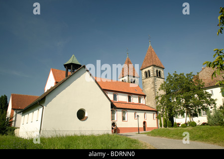 Monastère de Saint Pierre et Paul dans l'île de Reichenau, Niederzell, Lac de Constance, Constance district, Bade-Wurtemberg, Allemagne, Banque D'Images