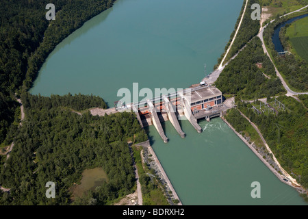 Centrale hydroélectrique sur la rivière Drau en Galice, photo aérienne, Rosental, Carinthie, Autriche, Europe Banque D'Images