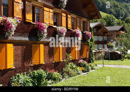 Le Bregenzerwald maison à Schoppernau, forêt de Bregenz, le Bregenzerwald, Vorarlberg, Autriche, Europe Banque D'Images