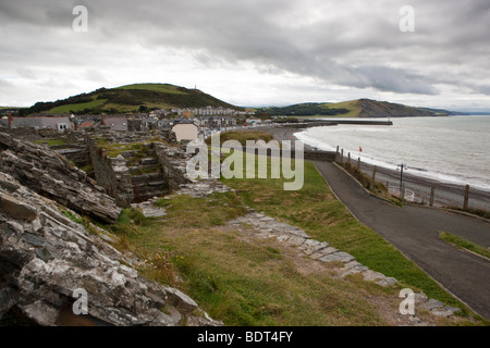 Ruines du château d'Aberystwyth. Ceredigion. côte Ouest Pays de Galles. UK Banque D'Images