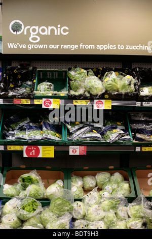 Tesco des légumes biologiques. Banque D'Images