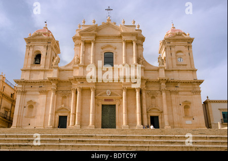 Restauré cathédrale baroque de San Nicolo - Noto, Sicile Banque D'Images