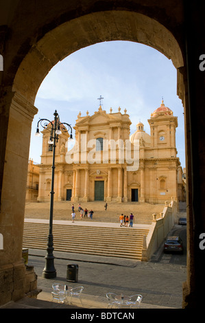 Restauré cathédrale baroque de San Nicolo - Noto, Sicile Banque D'Images