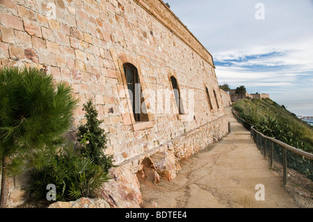 Château de Montjuic, à Barcelone, en Espagne. Banque D'Images