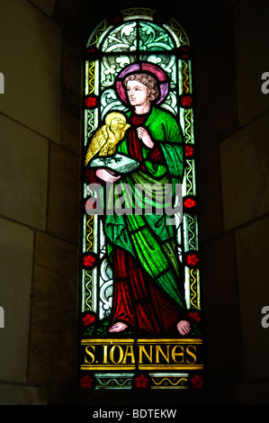 Le vitrail de l'abbaye de Buckfast, Devon, Angleterre Banque D'Images