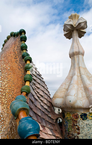 Casa Batllo, conçu par Antoni Gaudi, à Barcelone, Espagne. Banque D'Images