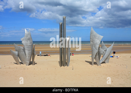 War Memorial à Omaha Beach. Une plage de débarquement alliées pour le D-Day 6 juin 1944 Colleville-sur-Mer, Normandie France Banque D'Images