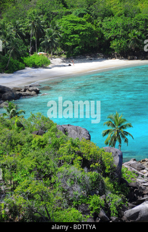 Anse Major, plage d'Anse Jasmin, côte nord-ouest de l'île de Mahé, Seychelles, Afrique, Océan Indien Banque D'Images