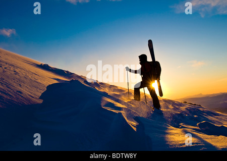 Ski de randonnée au massif de l'Akka, Laponie, Suède, Stora sjoefallet nationalpark Banque D'Images