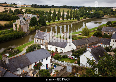 La rivière Jaudy à la Roche Derrien, Côtes d’Armor, Bretagne, France Banque D'Images