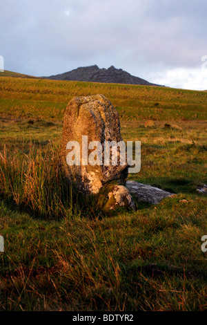 Stannon Standing Stone Stone Circle Bodmin Moor, Cornwall Banque D'Images
