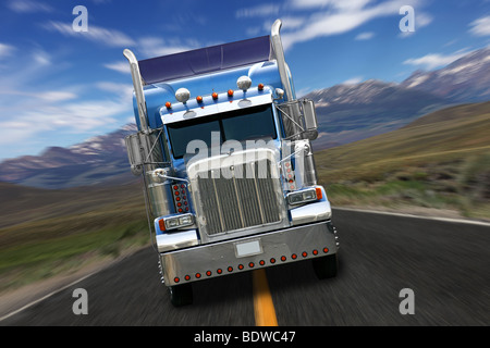 Wide Open Route rurale dans l'Est de Sierras Banque D'Images