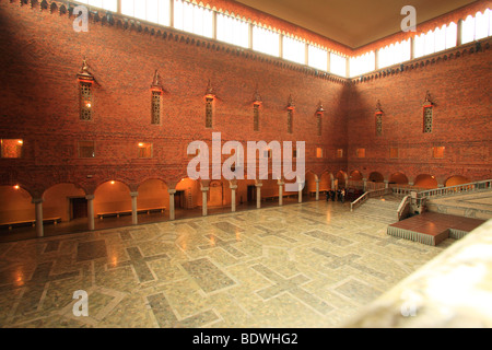 Salle Bleue, lieu de la Prix Nobel des banquets, Stadshuset, l'hôtel de ville, Stockholm, Suède, Scandinavie, Europe Banque D'Images