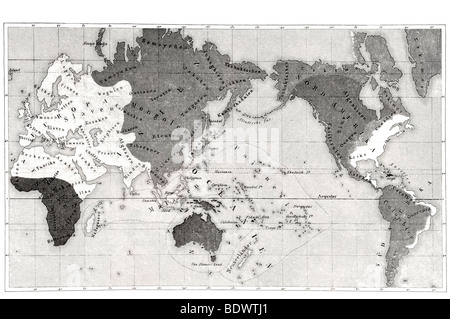 Site régions géométriquement à deux dimensions de la Cartographie La cartographie en géographie monde Banque D'Images