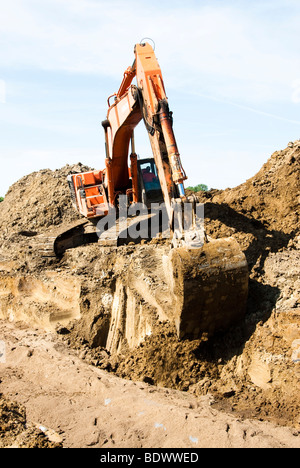 Excavation à la Louis & Clark Système régional de distribution d'eau la construction du pipe-line site dans le Dakota du Sud Banque D'Images