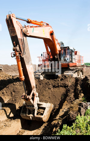 Excavation à la Louis & Clark Système régional de distribution d'eau la construction du pipe-line site dans le Dakota du Sud Banque D'Images