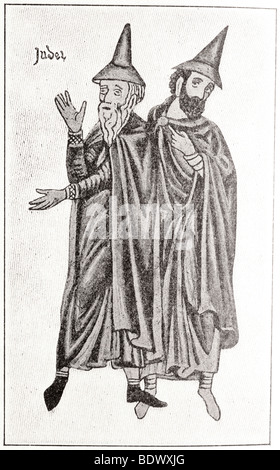 Costume de juifs allemands du 13ème siècle Banque D'Images