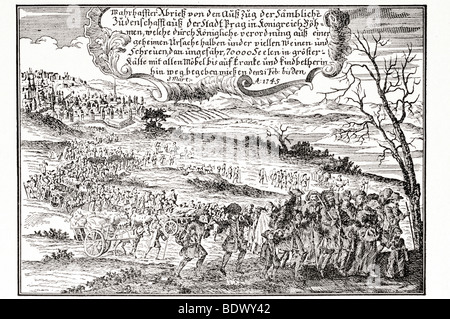 Exode des juifs de Prague 1745 Banque D'Images