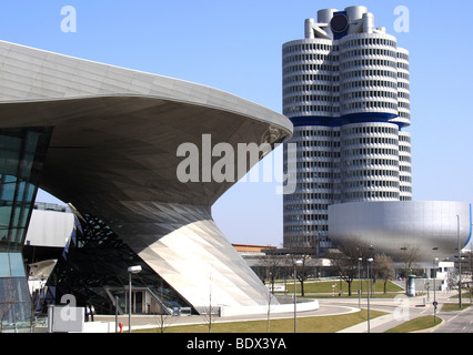 L'architecture moderne, musée, BMW World, Munich, Bavaria, Germany, Europe Banque D'Images