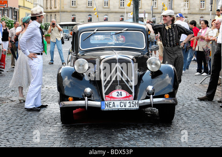 Citroen Traction Avant 15 CV, construite en 1950, 2000 km durch Deutschland rallye 2009, 2000 km à travers l'Allemagne en 2009, Schwaebisch Banque D'Images