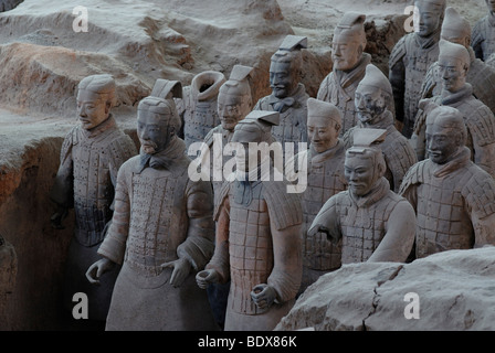 L'Armée de terre cuite, une partie de la sépulture, hall 1, le mausolée du premier empereur Qin Shihuangdi à Xi'an, province du Shaanxi, Chine Banque D'Images