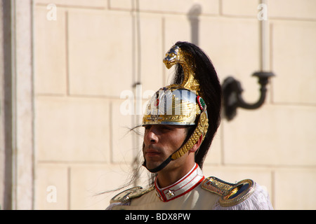 L'Italien garde d'honneur au Quirinal, le palais présidentiel italien, Rome. Banque D'Images