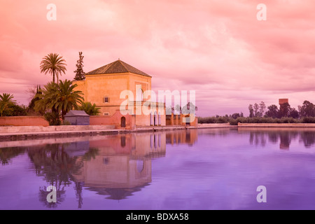 Le pavillon Menara Garden, Marrakech, Maroc Banque D'Images