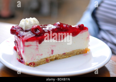 Morceau de gâteau au café Krog, lieu de tournage pour la ZDF-series 'Der Landarzt" "Le médecin de campagne', Ulsnis, Schlei, Schleswig Banque D'Images